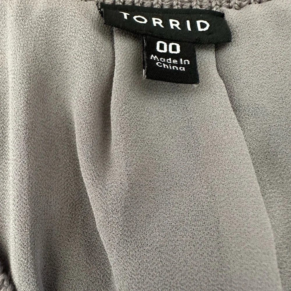 Torrid gray v-neck sweater.
